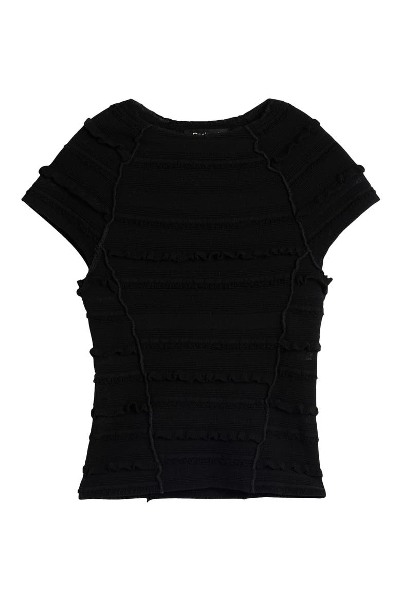 Cap Sleeve T-Shirt, Alternate, color, BLACK