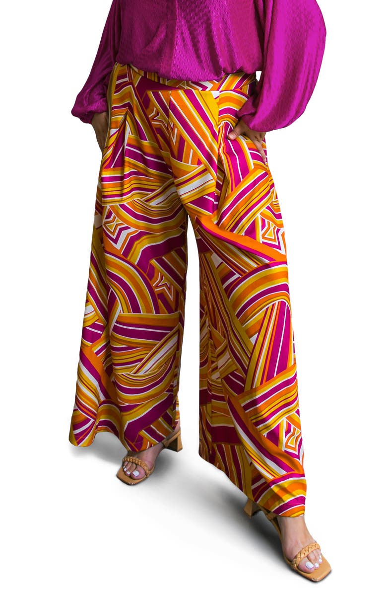 FLYING TOMATO Printed Woven Pants, Main, color, Rust Berry