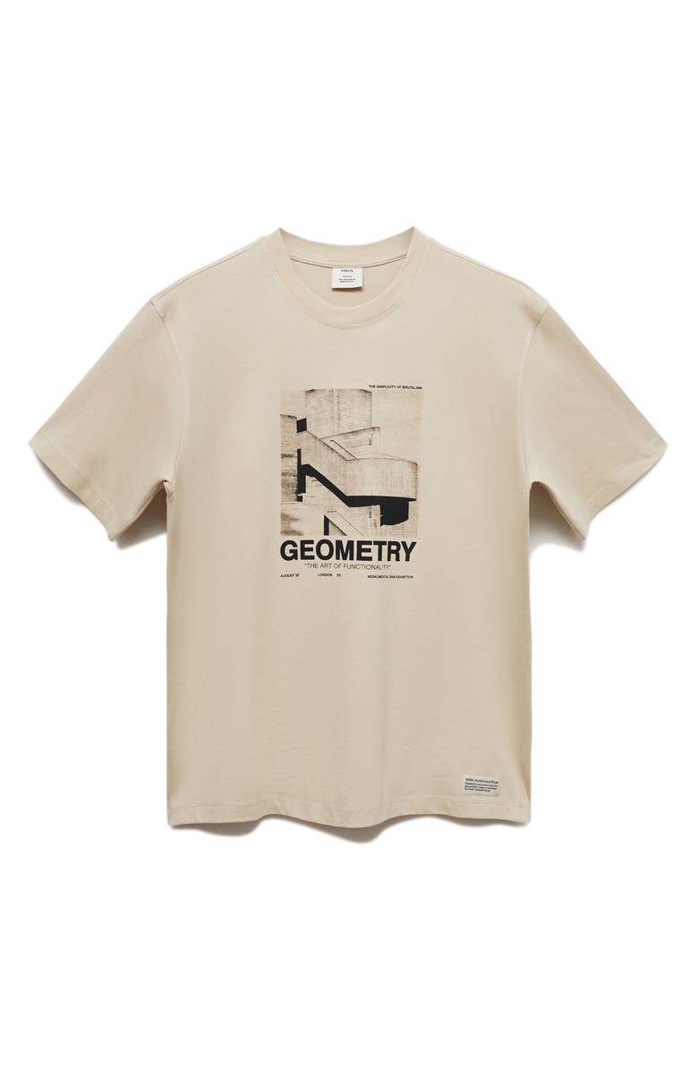 MANGO Cotton Graphic T-Shirt, Alternate, color, Light Beige
