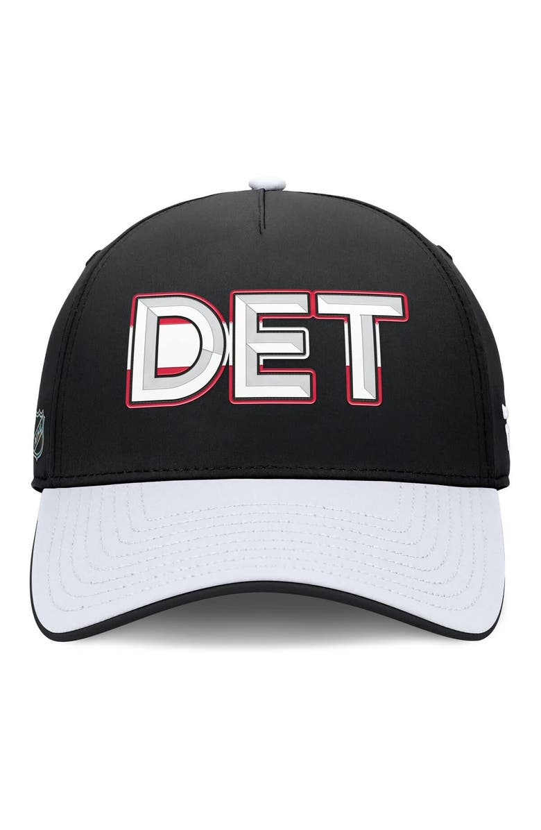 FANATICS Men's Fanatics Black/White Detroit Red Wings Authentic Pro Rink Team Code Flex Hat, Alternate, color, Black