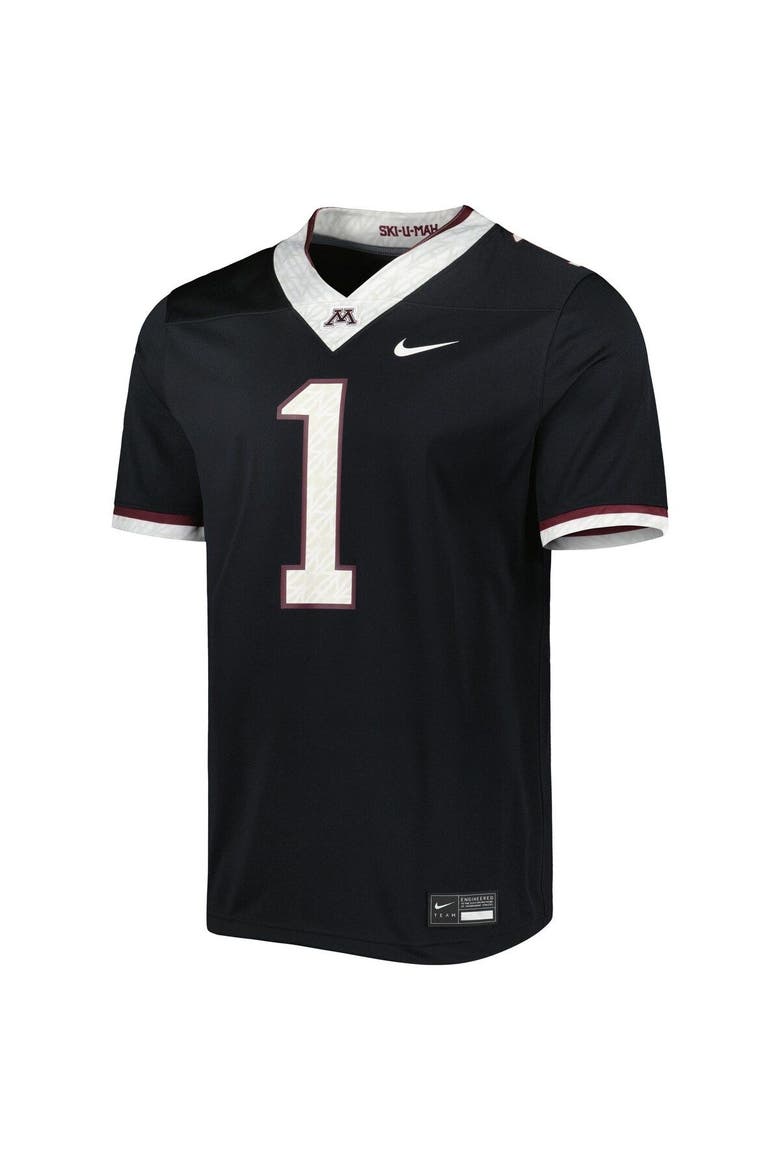 Men's Nike #1 Black Minnesota Golden Gophers Untouchable Football Jersey, Alternate, color, Black