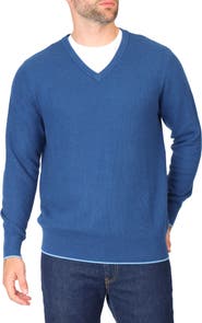 TailorByrd Waffle Knit V-Neck Sweater