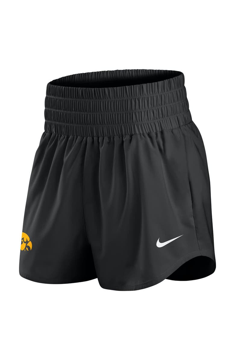 Nike Women's Nike Black Iowa Hawkeyes Performance One Dri-FIT High-Rise Shorts, Alternate, color, Black