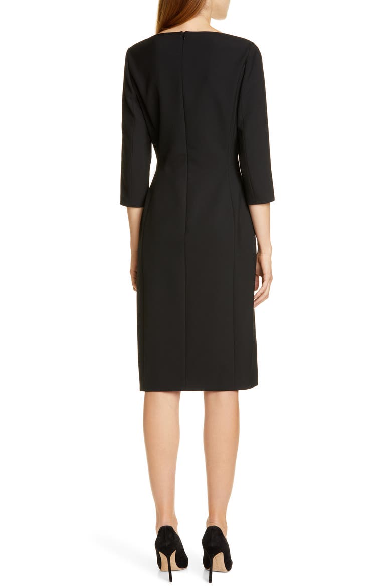 Dikena Ponte Sheath Dress, Alternate, color, BLACK