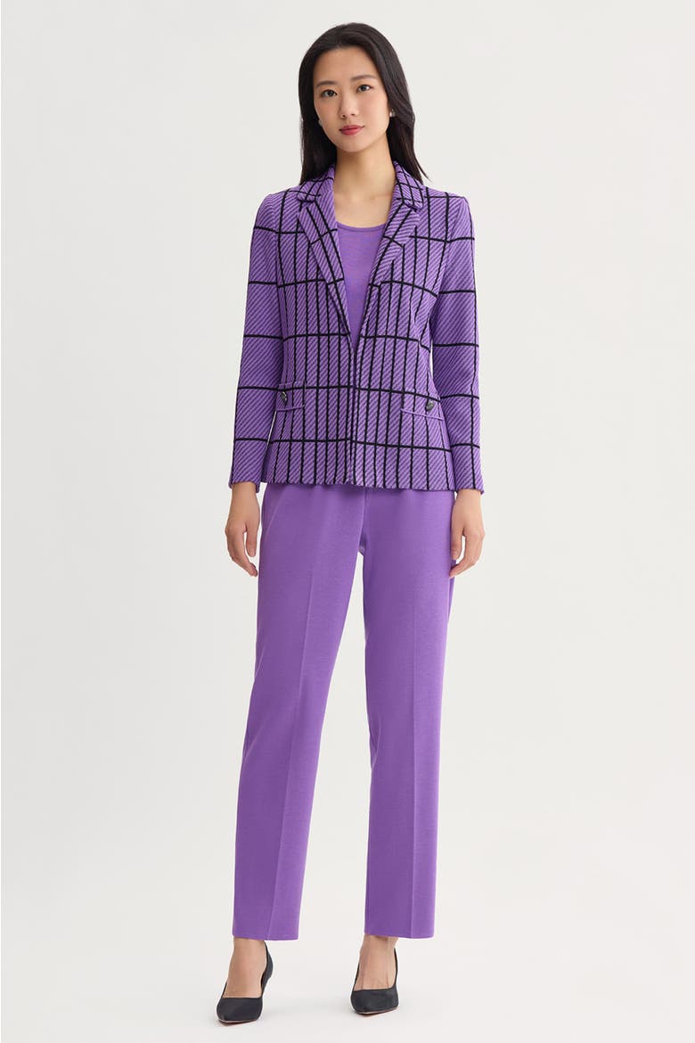 Grid Knit Jacket, Alternate, color, Sunset Purple/Black