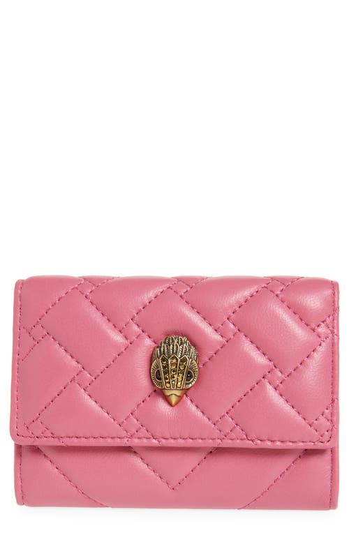 Kurt Geiger London Flap Multi Leather Trifold Card Holder In Pink