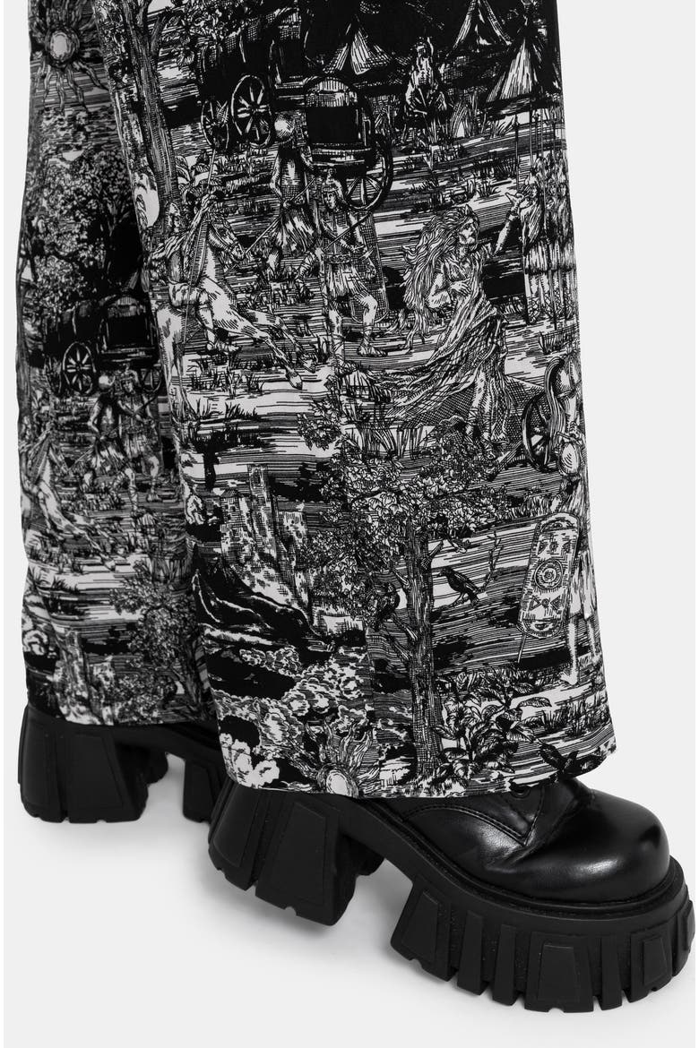 Nara Boudicca Printed Wide Leg Trouser, Alternate, color, Black