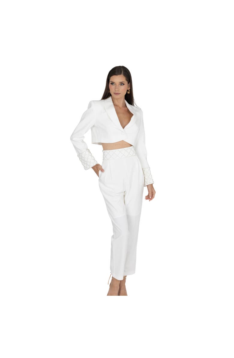 AKALIA Orchid White Blazer, Alternate, color,