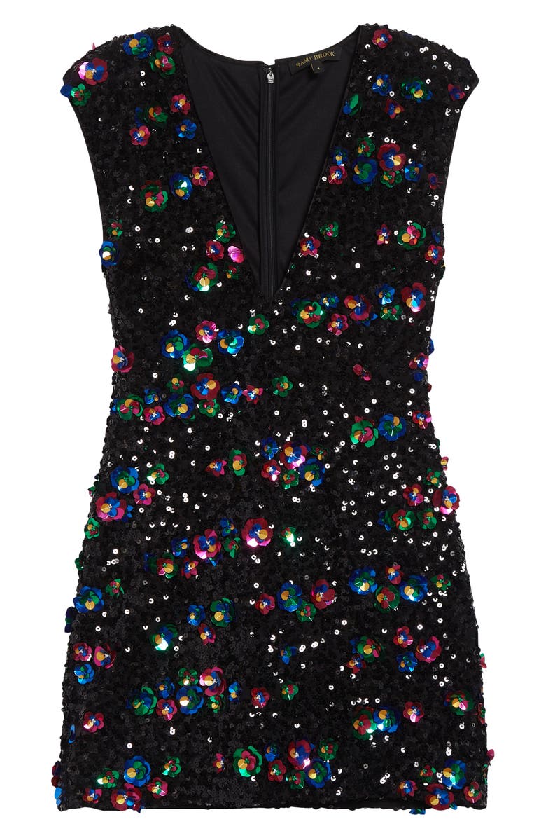 Ramy Brook Lacey Rosette Appliqué Sequin Minidress, Alternate, color, Multi Rosette