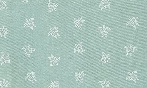 David Donahue Print Casual Short Sleeve Button-up Shirt In Sage