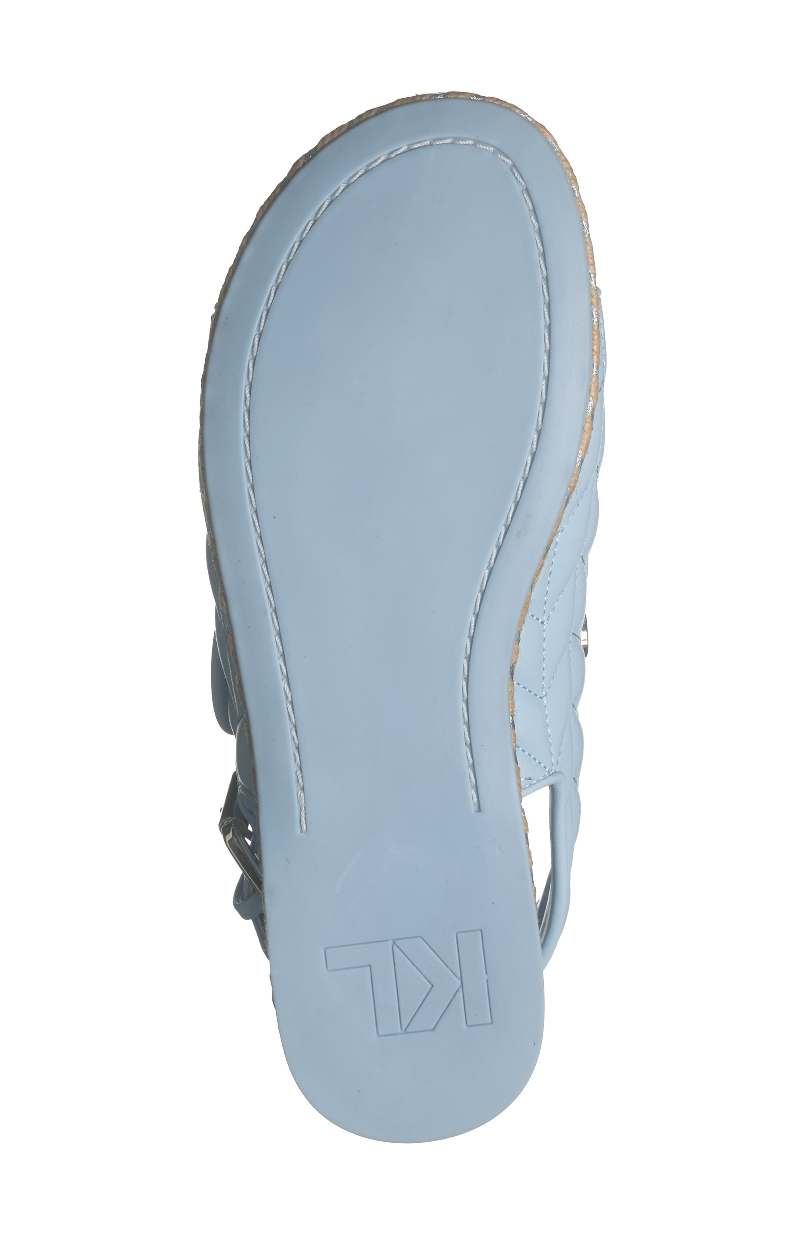 KARL LAGERFELD PARIS Charlay Studded Ankle Strap Sandal, Alternate, color, Light Blue