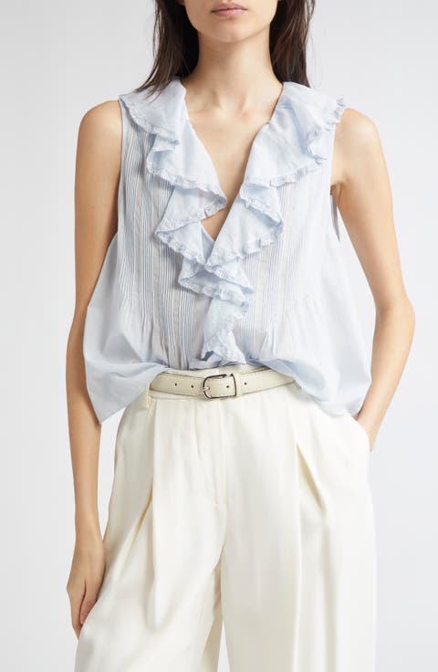 Hilda Pintucked Sleeveless Organic Cotton Top (Nordstrom Exclusive)