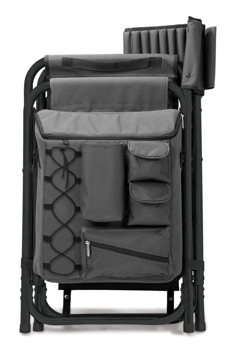 Picnic Time Fusion Backpack Chair with Cooler, Alternate, color, BLACK