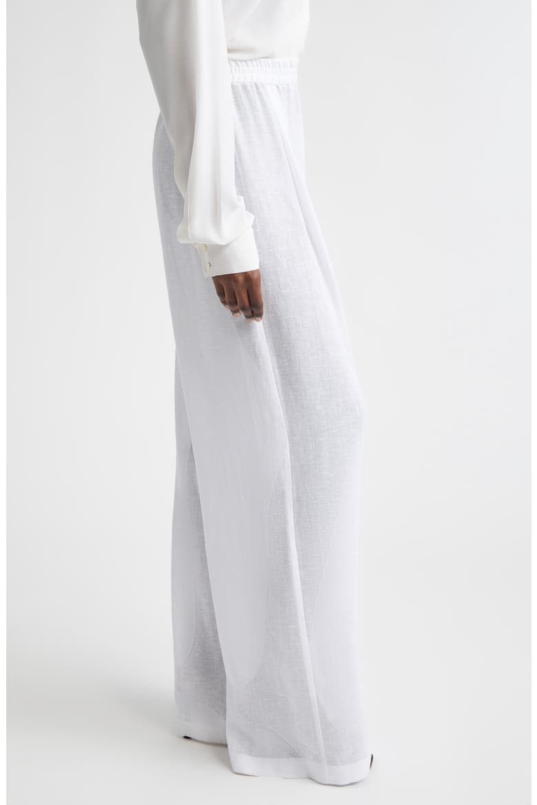Pleated Wide Leg Linen Pajama Pants, Alternate, color, OPTIC WHITE