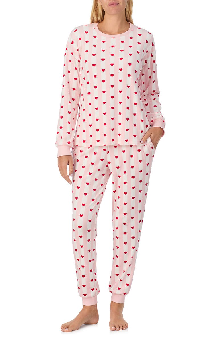 Kate Spade New York print pajamas, Main, color, Pink Stripe