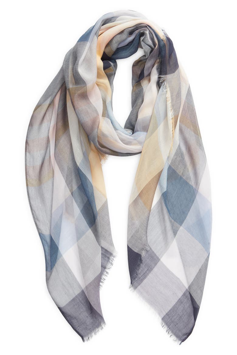 Yarn Dyed Stripe Wrap, Alternate, color, BLUE NICOLA PLAID