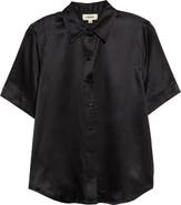 L'AGENCE Elah Short Sleeve Silk Shirt