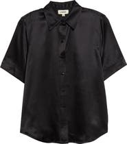 L'AGENCE Elah Short Sleeve Silk Shirt