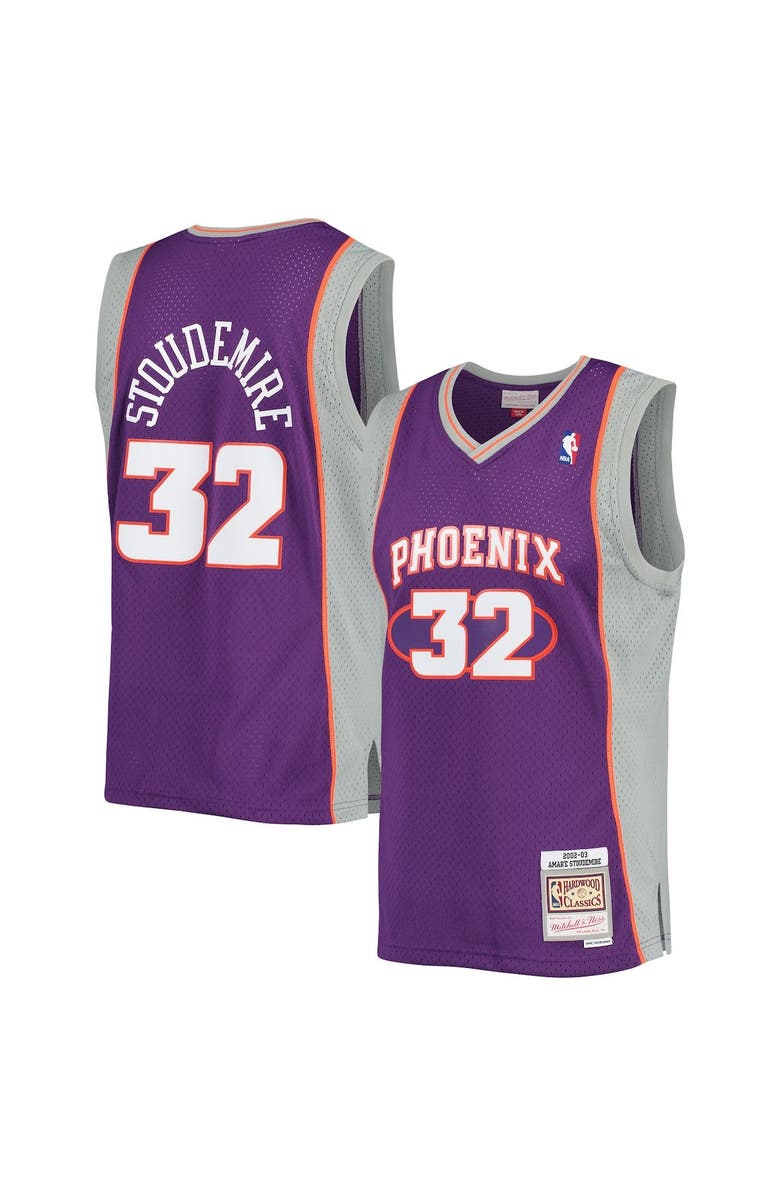 Mitchell & Ness Men's Mitchell & Ness Amar'e Stoudemire Purple Phoenix Suns 2001/02 Hardwood Classics Swingman Jersey, Main, color, 
