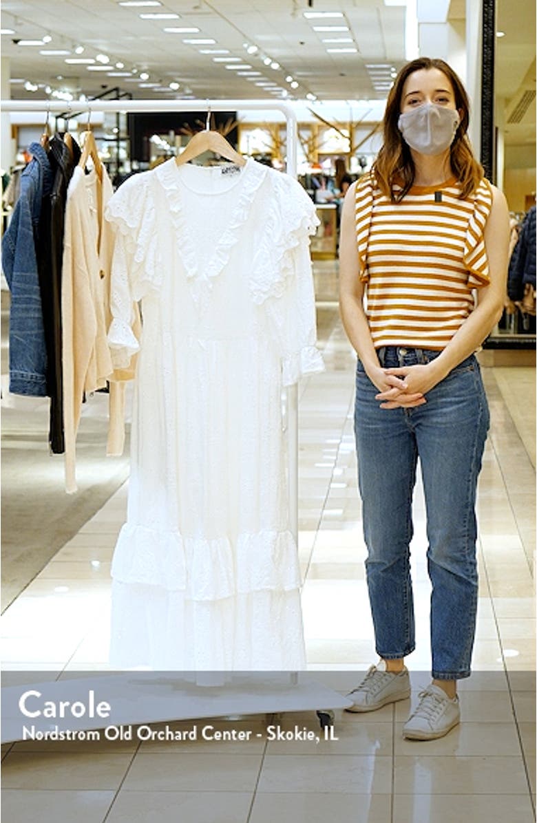 Puff Sleeve Cotton Eyelet Midi Dress, sales video thumbnail