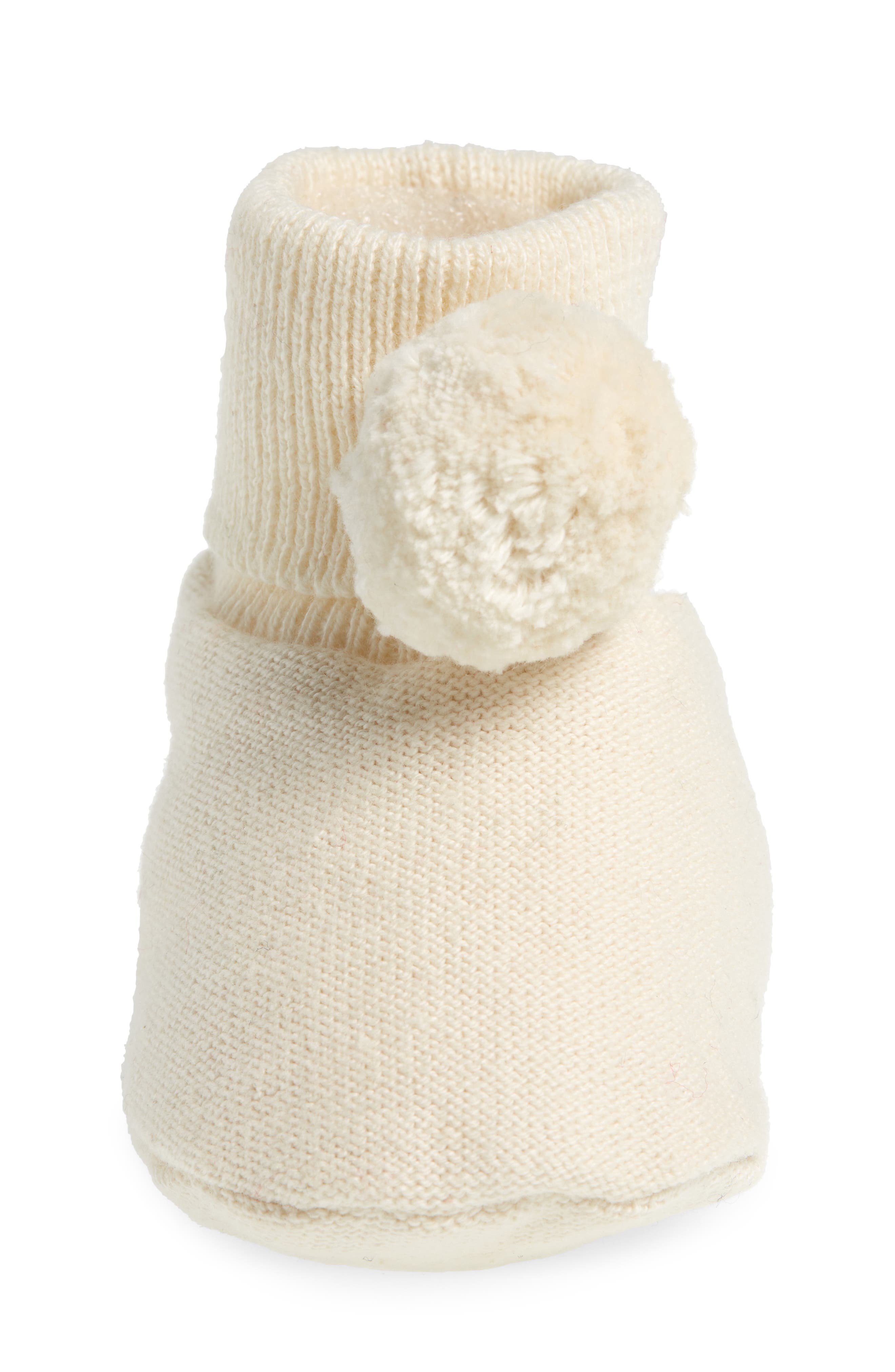 Pompom Cotton Bootie, Alternate, color, IVORY