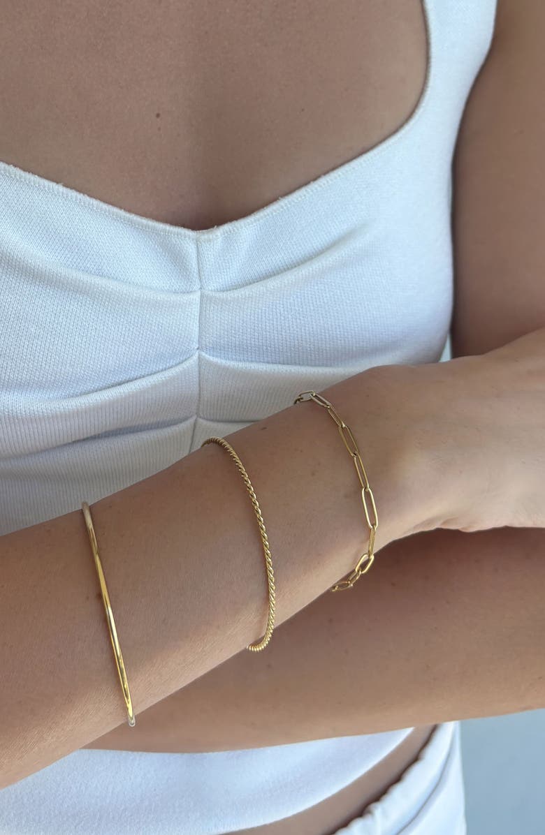 Adornia Set of 3 18K Gold Plated Chain & Bangle Bracelets, Alternate, color, Gold