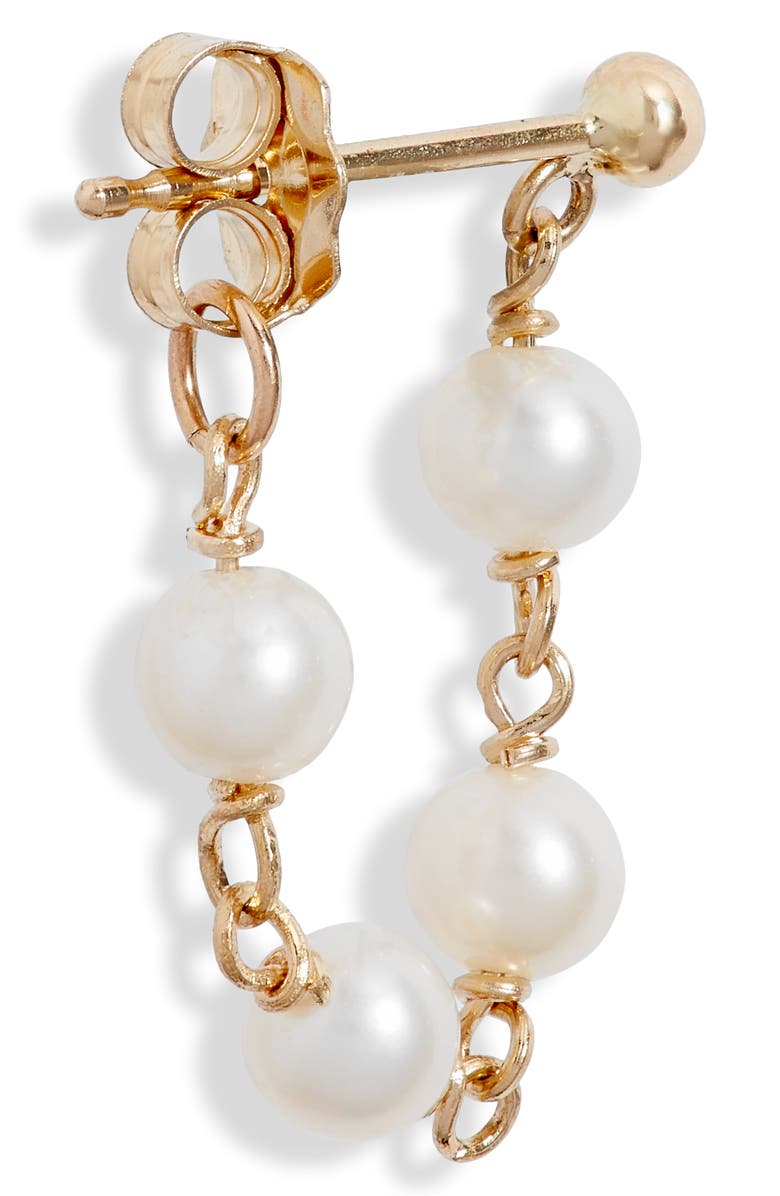 Poppy Finch Pearl Chain Wrap Earrings, Alternate, color,
