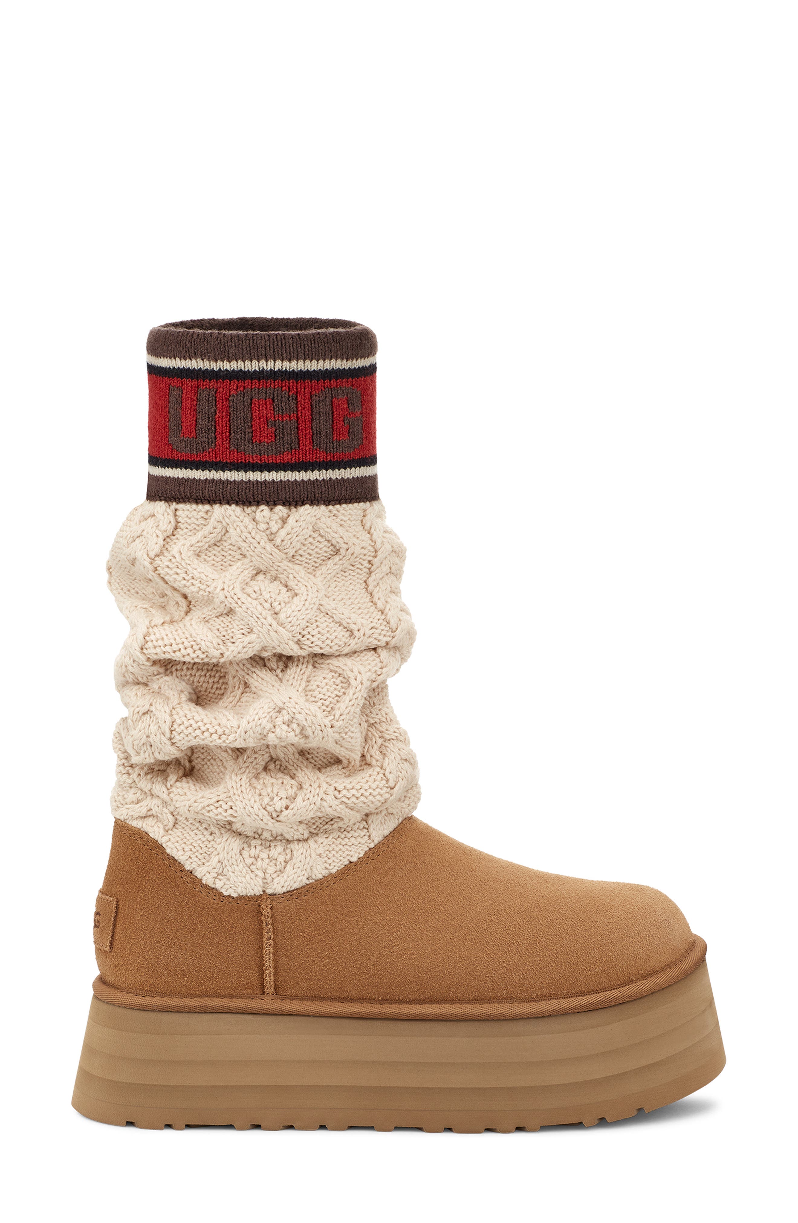 Classic Sweater Letter Boot, Alternate, color, CHESTNUT