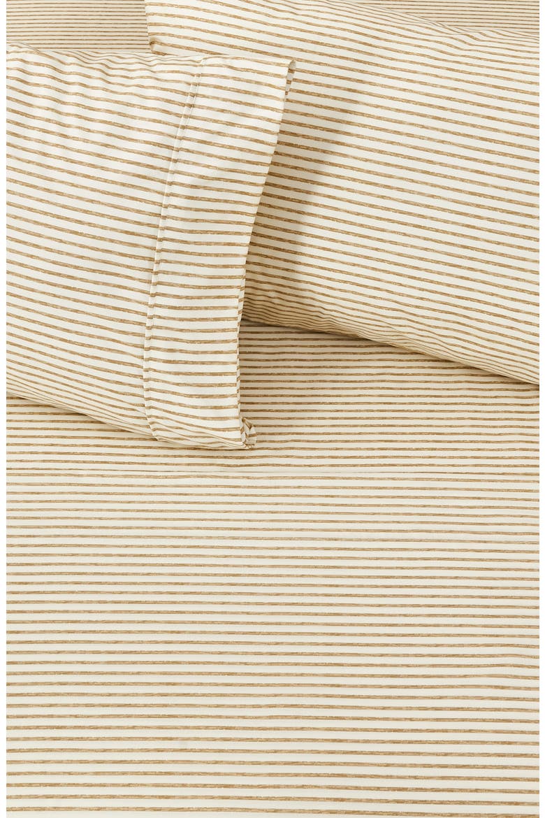 Stripe Microfiber Sheet Set, Alternate, color, SAND