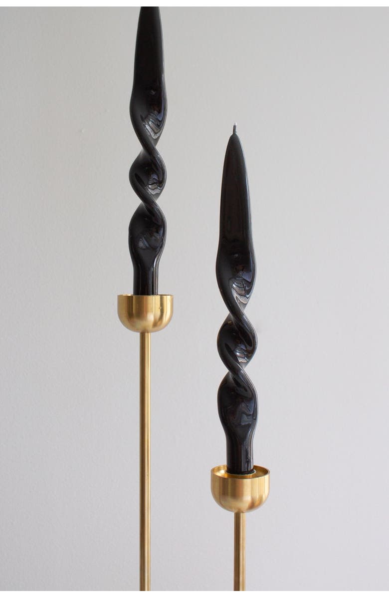 Parma Tile Taper Candle Set, Main, color, Black