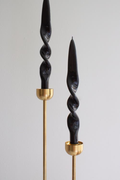 Parma Tile Taper Candle Set In Black