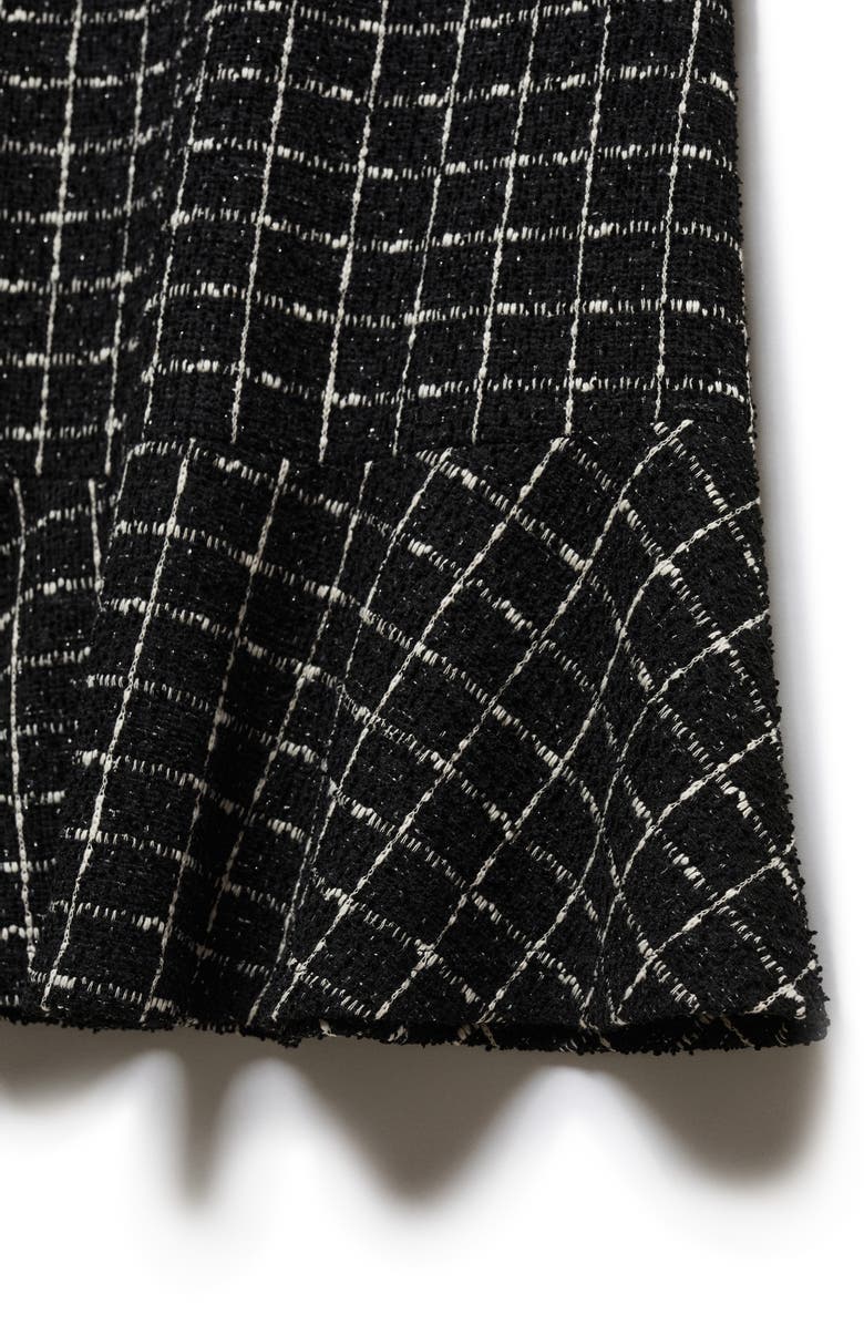 MANGO Ruffle Hem Tweed Dress, Alternate, color, 