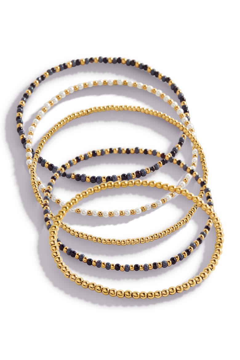 Weather the Storm Beaded Stacking Set Bracelet, Main, color, Gold-Tone