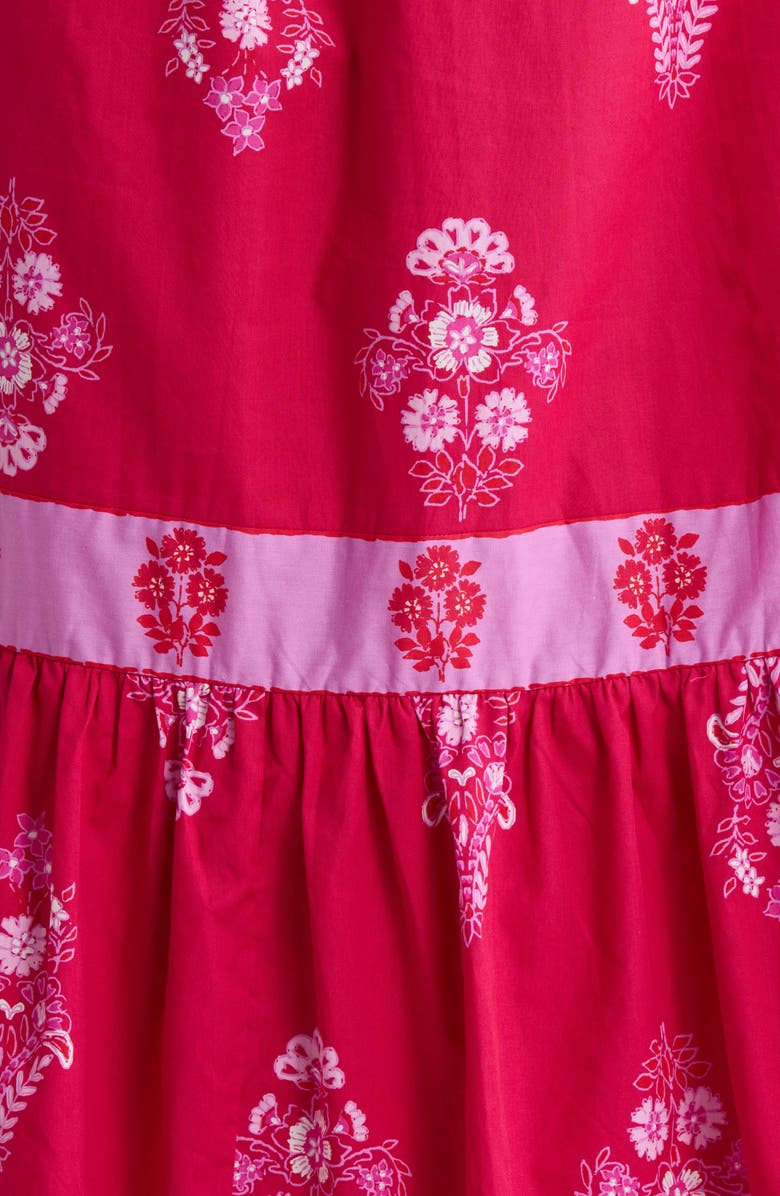 SUGARLIPS Mercer Floral Print Smocked Maxi Dress, Alternate, color, Berry