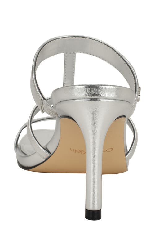Calvin Klein Hiledy Caged Sandal In Silver
