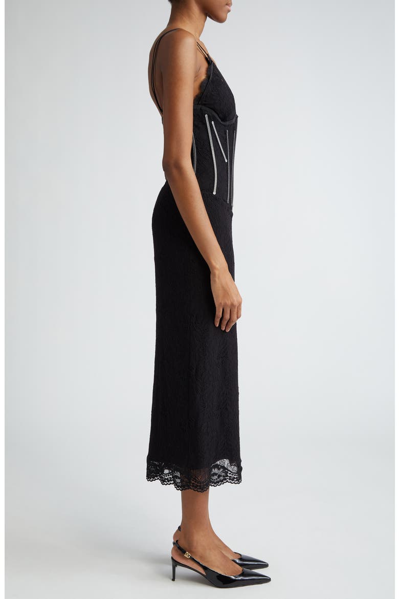 Lace Corset Dress, Alternate, color, NERO