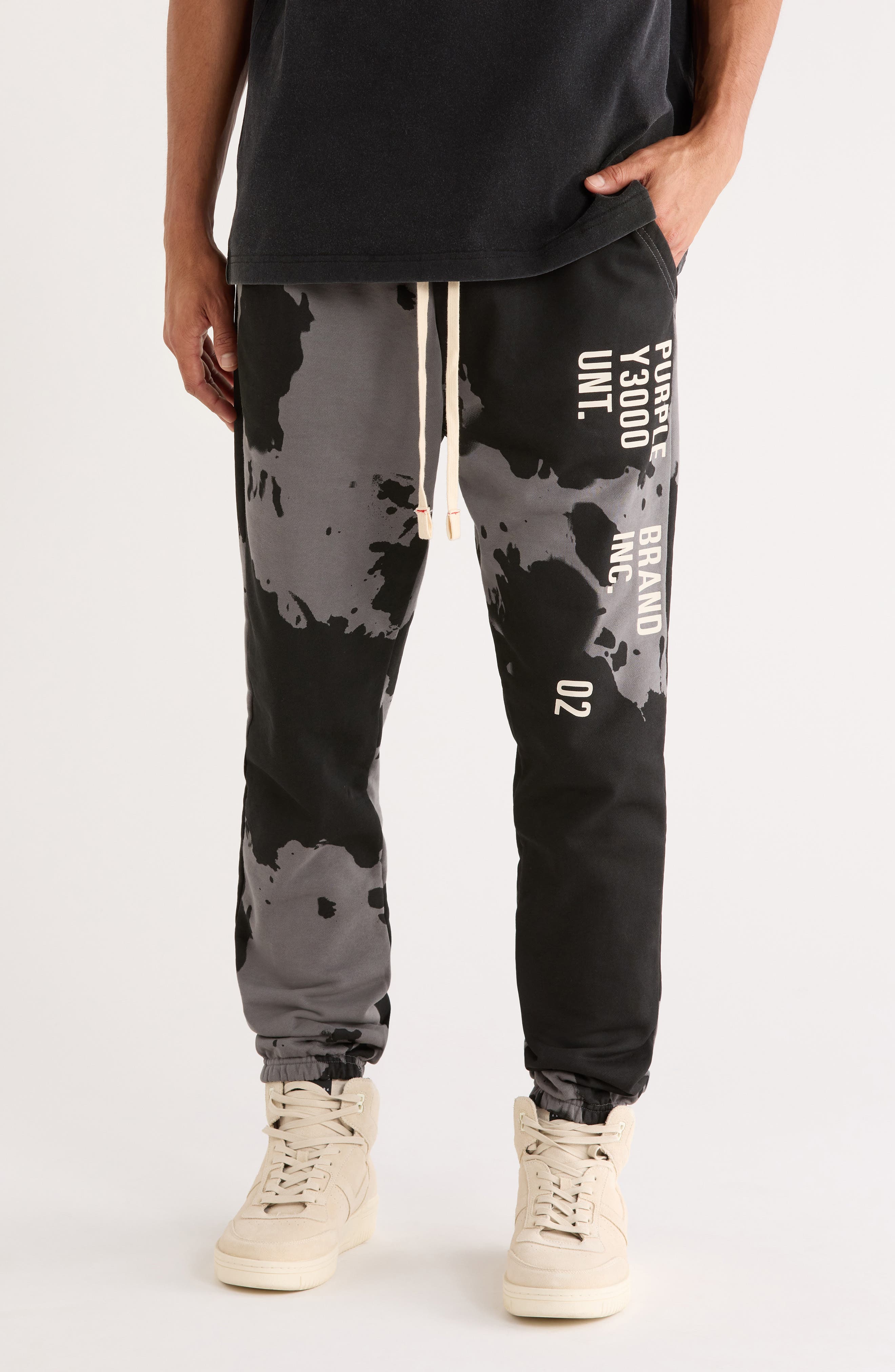 PURPLE BRAND History Cotton Bleached Joggers