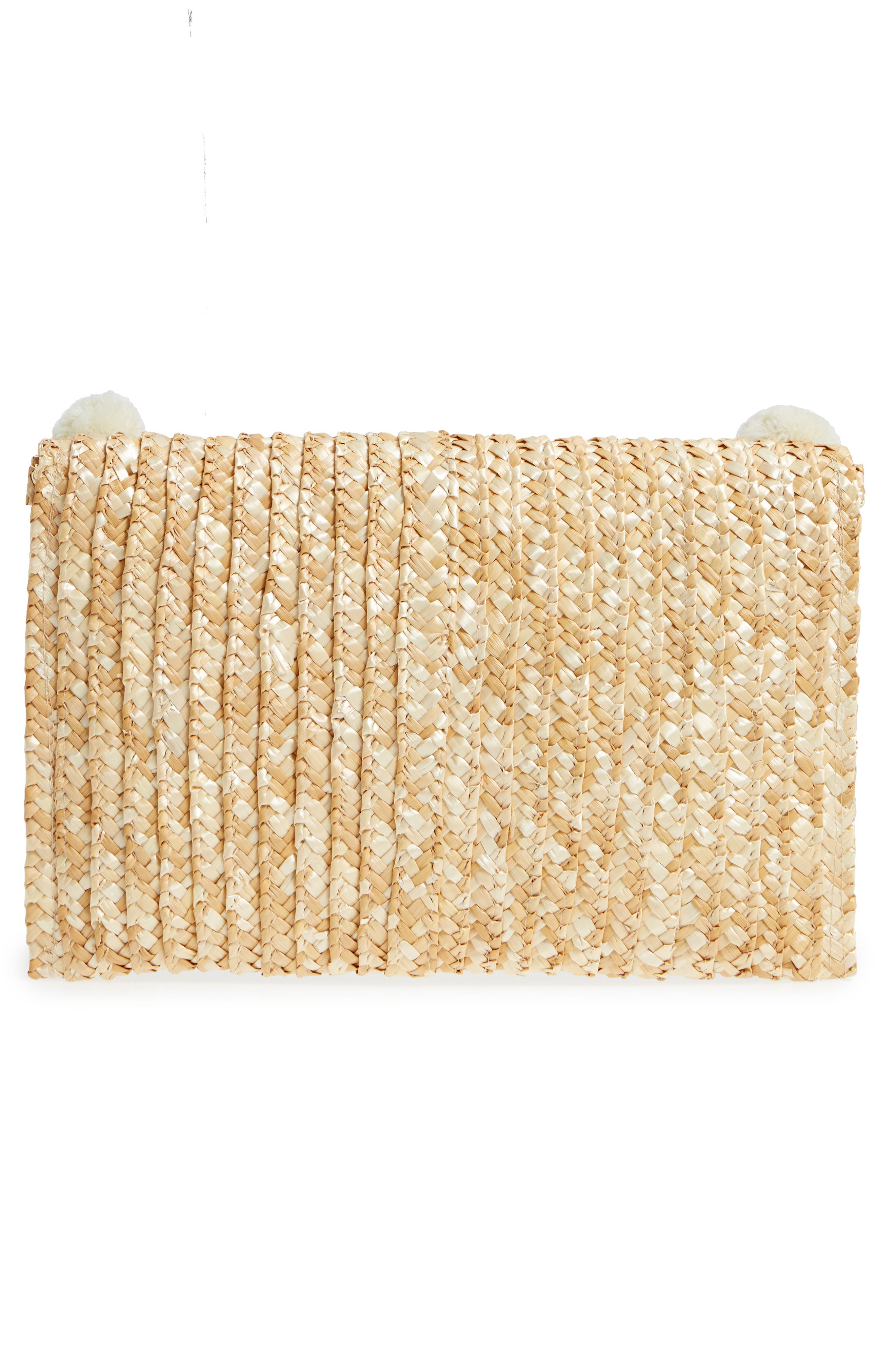 Fortuna Straw Clutch, Alternate, color, NATURAL
