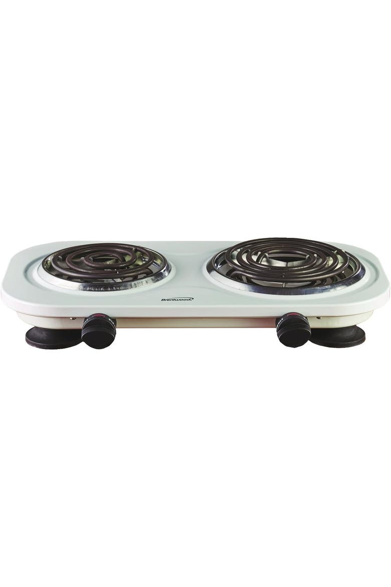 Electric Double Burner, Main, color, White