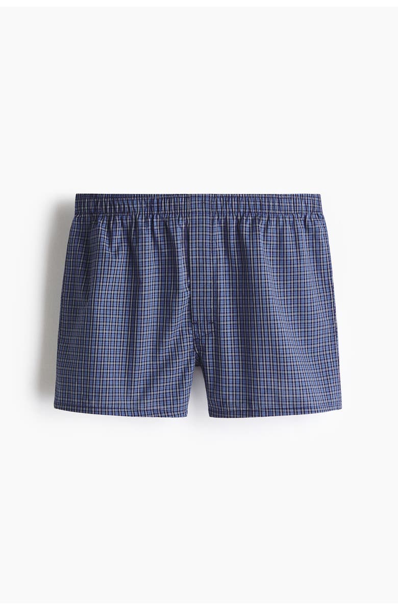 H&M 4-pack Woven Boxer Shorts, Alternate, color, Dark Blue/Checked