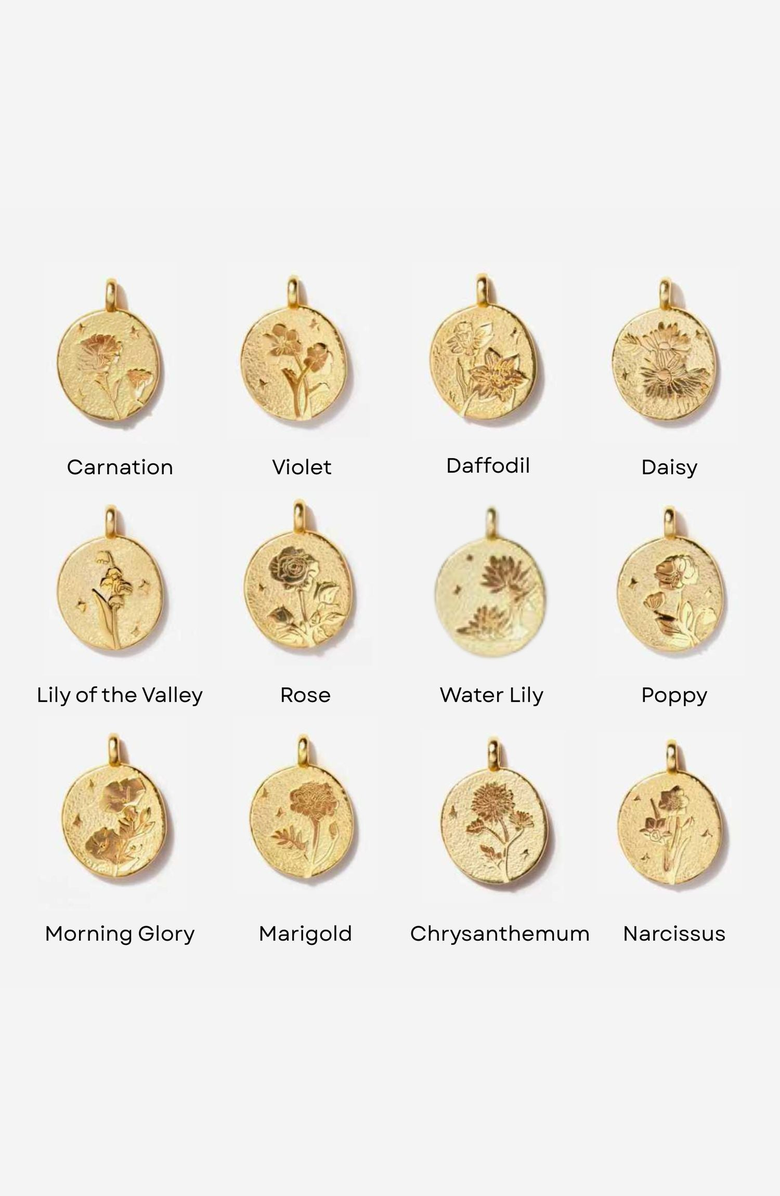 Little Sky Stone Gold Birth Flower Necklace, Alternate, color, Daisy / April