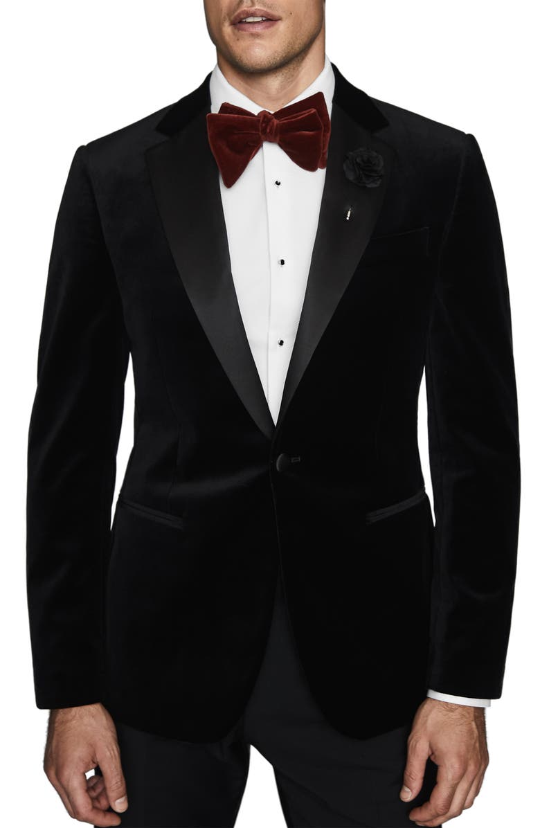 Reiss Ace Slim Fit Velvet Blazer, Main, color,