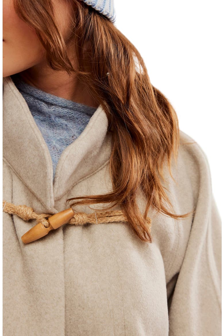 Alma Long Duffle Coat, Alternate, color, HEATHERED COFFEE