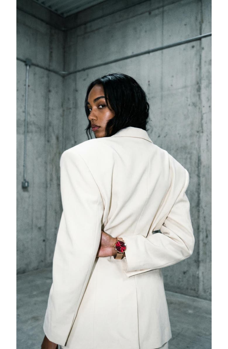 NCMPRBL Advance XO Quartz Watch, 36MM, Alternate, color, Brilliant Rose Gold/Rich Red