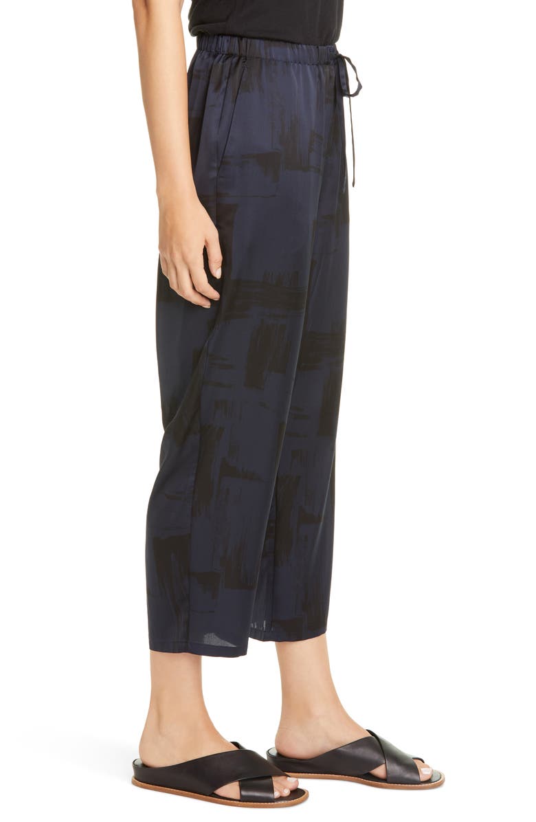 Eileen Fisher Slouchy Silk & Organic Cotton Crop Pants, Alternate, color, 