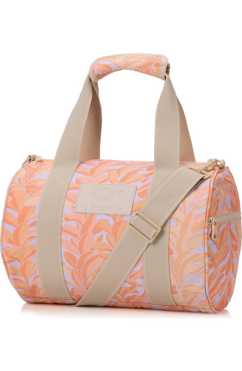 Aloha Collection Stubby Lei Stand Nylon Duffle Bag, Main, color, Peachy