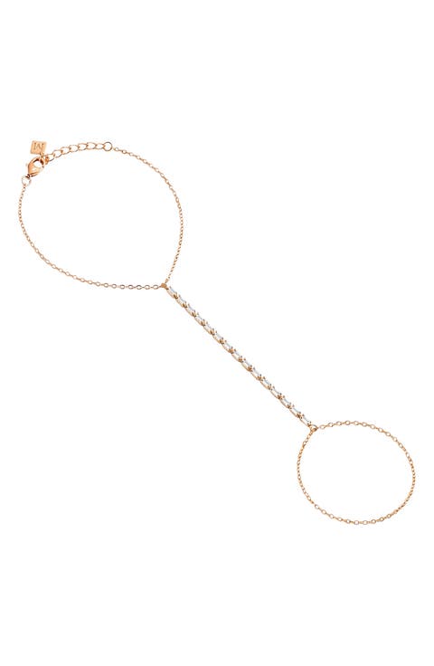 Baguette Cubic Zirconia Hand Chain