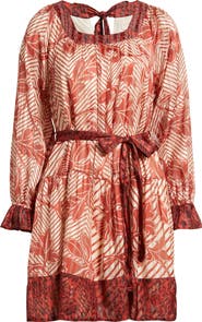 CIEBON Kiki Tie Belt Long Sleeve Dress