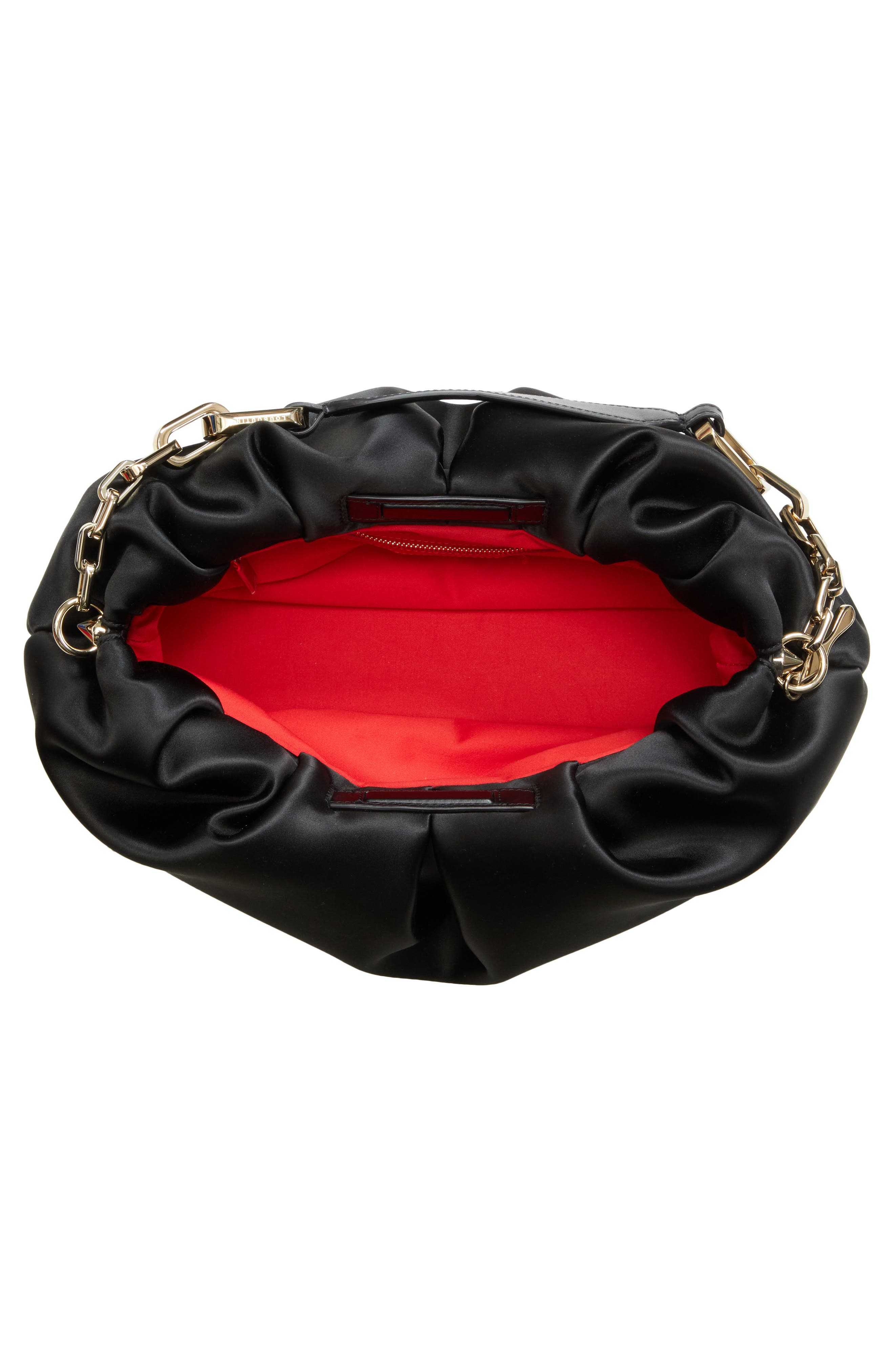 Christian Louboutin Eva Neoprene Satin Clutch, Alternate, color, Bk01 Black