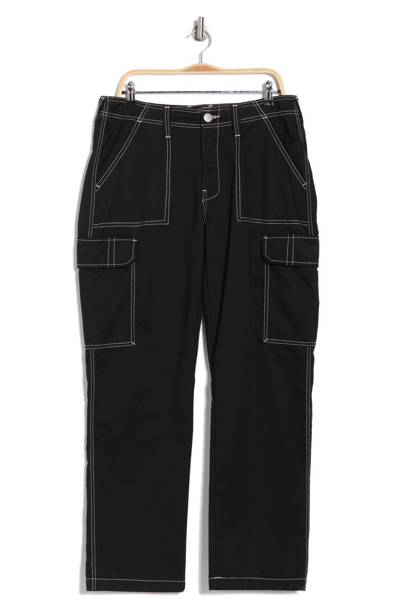 True Religion Bobby Baggy Cargo Jeans, Alternate, color, Jet Black